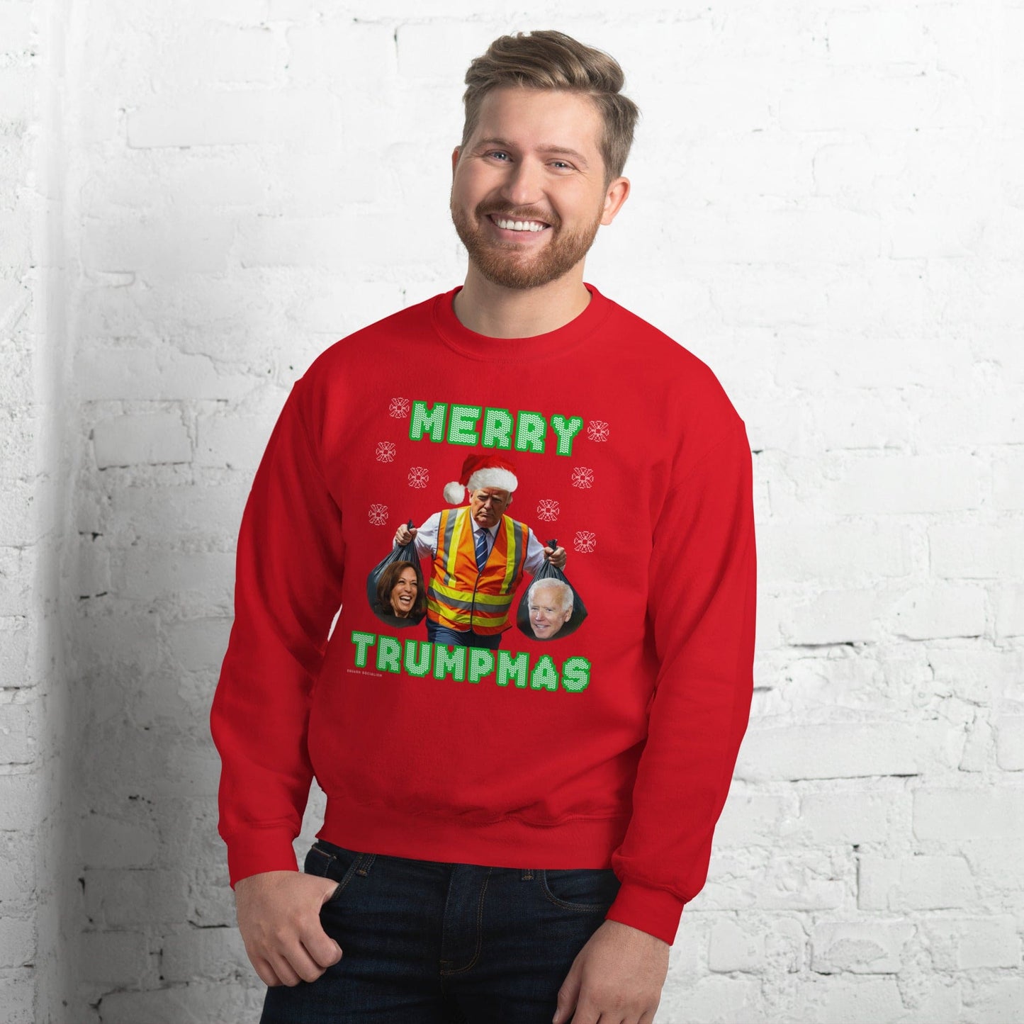 Merry Trumpmas Taking out the Garbage Ugly Christmas Sweatshirt