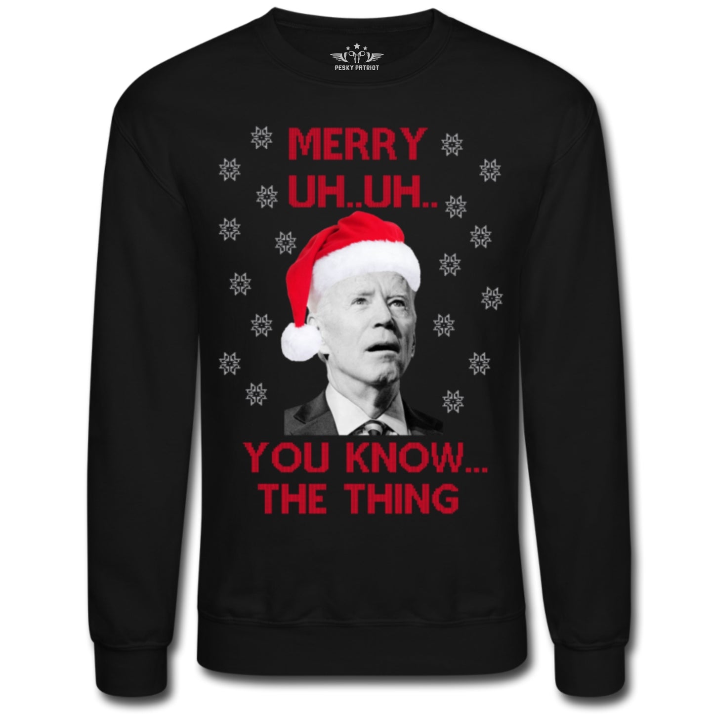 Biden Mumble Mouth Christmas Crewneck Sweatshirt