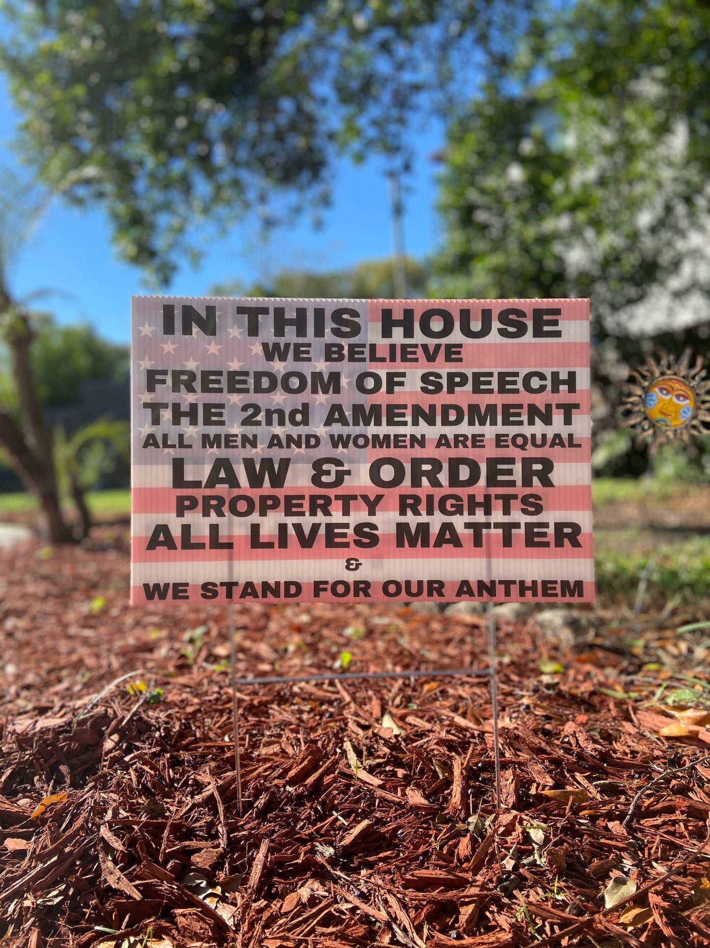 In this House We Believe in Conservative Values Yard Sign | 18"x12" Patriotic Freedom Lawn Sign - 2 Pieces