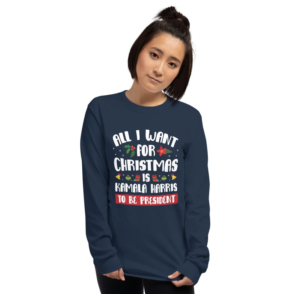 Kamala Harris Christmas Long Sleeve Shirt - LiberTee Shirts
