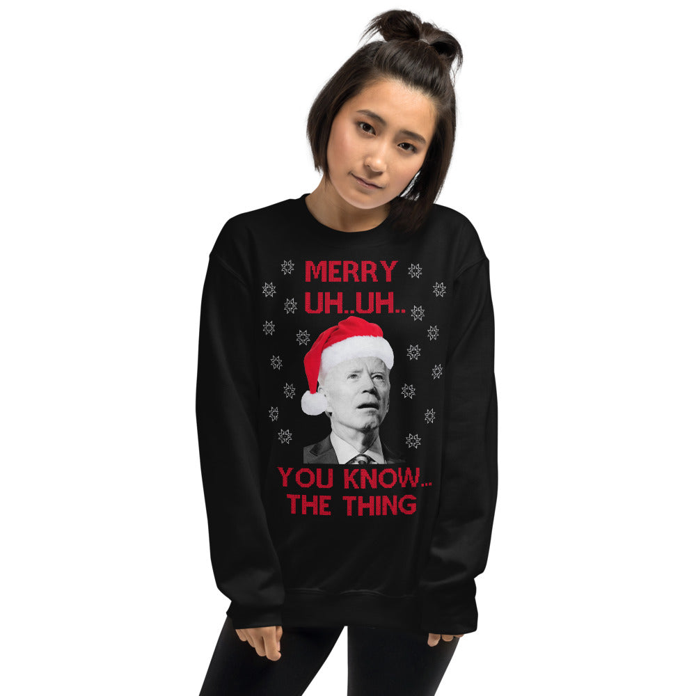 Biden Mumble Mouth Christmas Crewneck Sweatshirt
