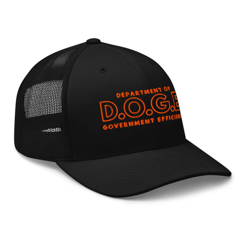 D.O.G.E Department of Government Efficiency Black Trucker Hat