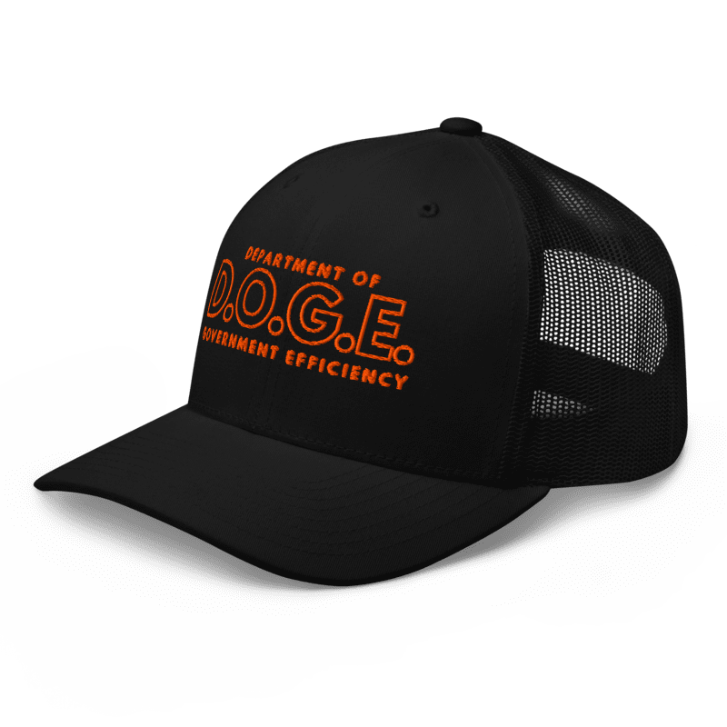 D.O.G.E Department of Government Efficiency Black Trucker Hat