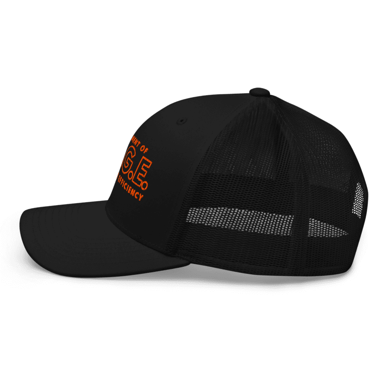 D.O.G.E Department of Government Efficiency Black Trucker Hat