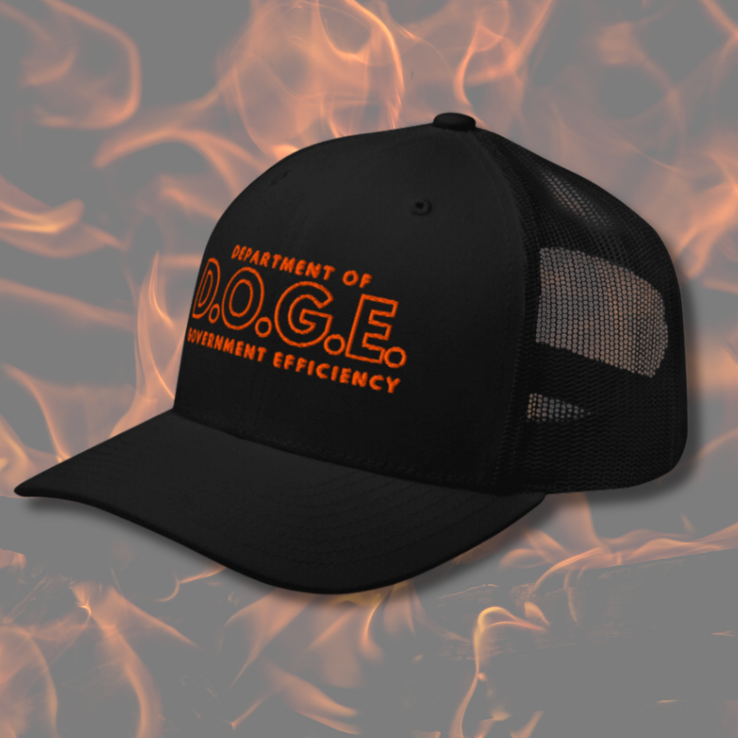 D.O.G.E Department of Government Efficiency Black Trucker Hat