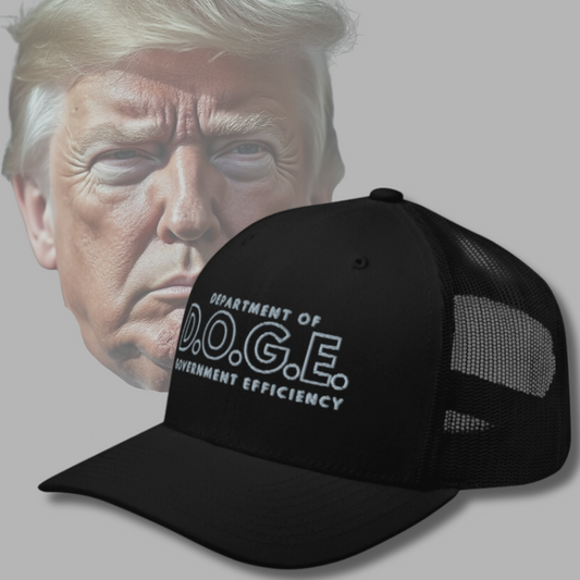 D.O.G.E Department of Government Efficiency Black Trucker Hat