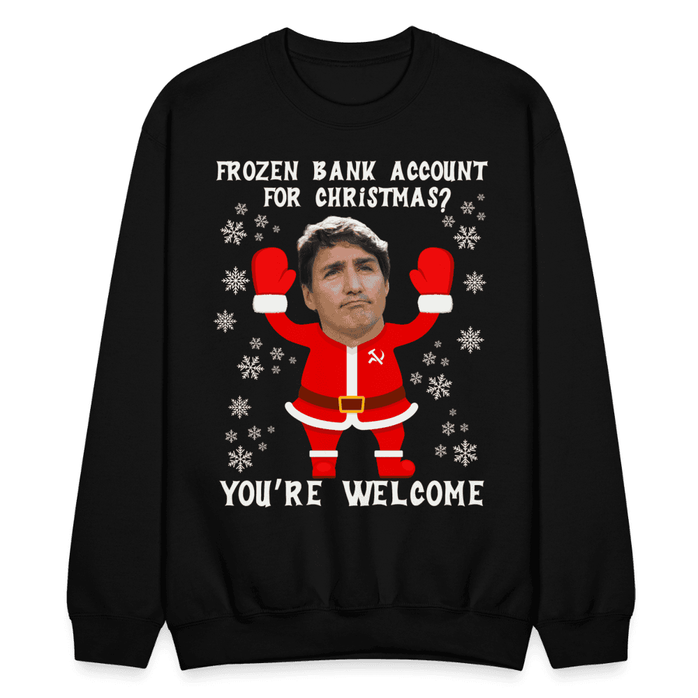 Justin Trudeau Tyrant Christmas Sweater - black