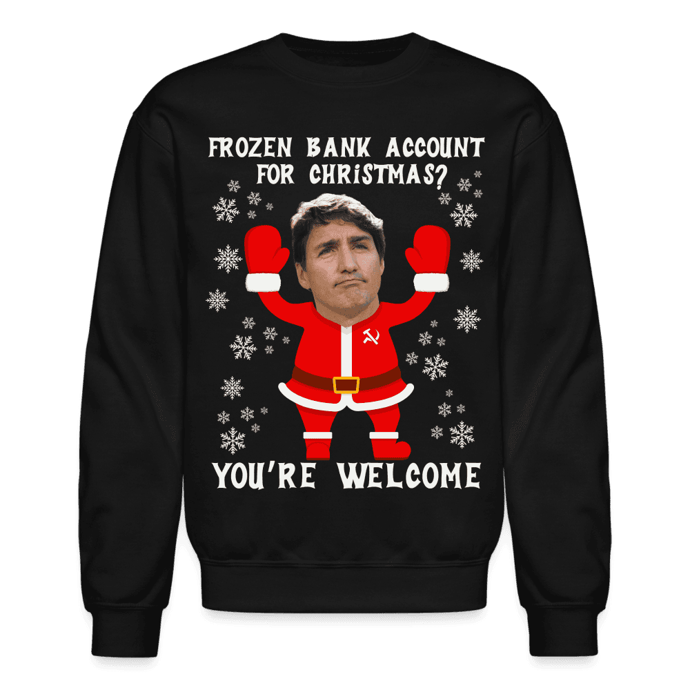 Justin Trudeau Tyrant Christmas Sweater - black