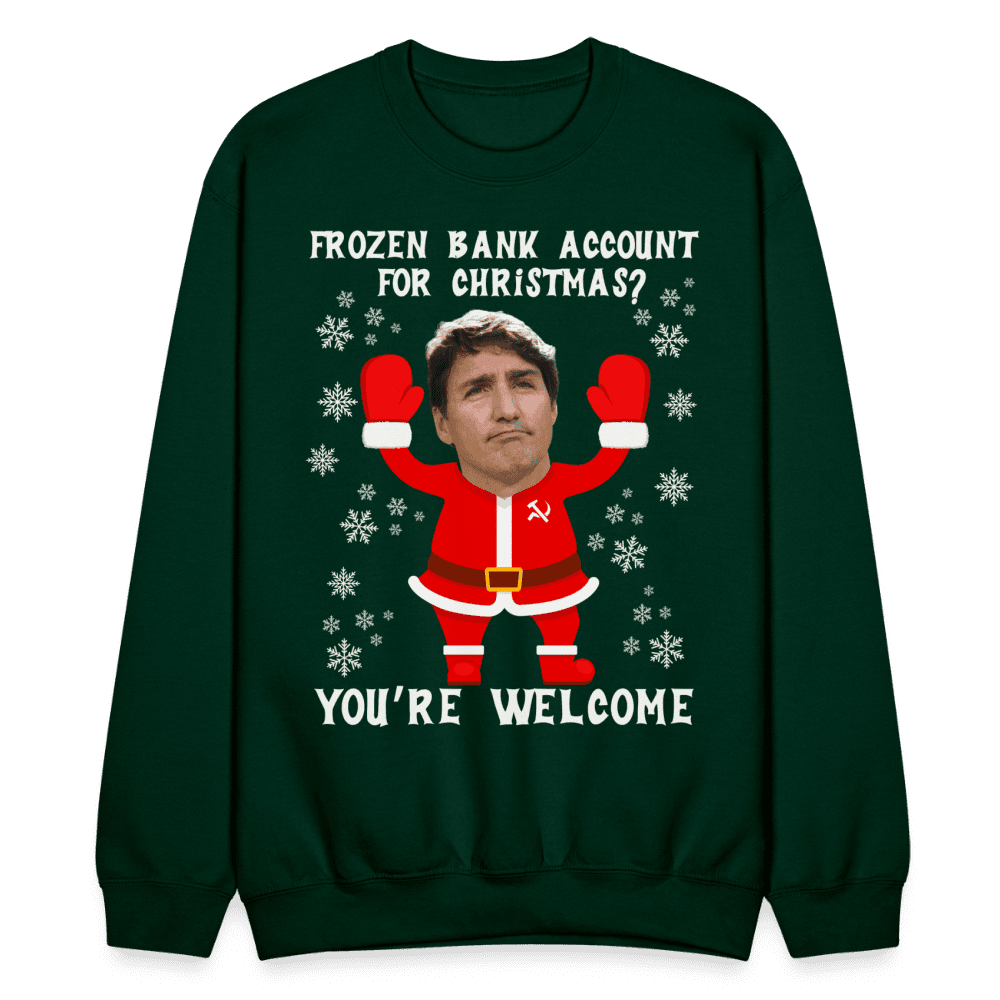 Justin Trudeau Tyrant Christmas Sweater - forest green