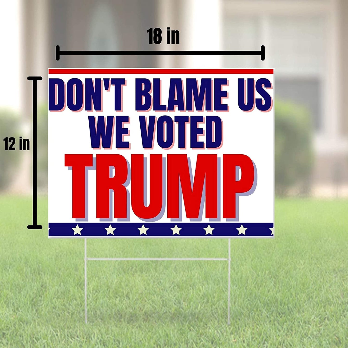 Dont Blame Us We Voted Trump Yard Sign | Anti Biden Pro Trump 18"x12" Double-Sided Lawn Sign with Metal Stake