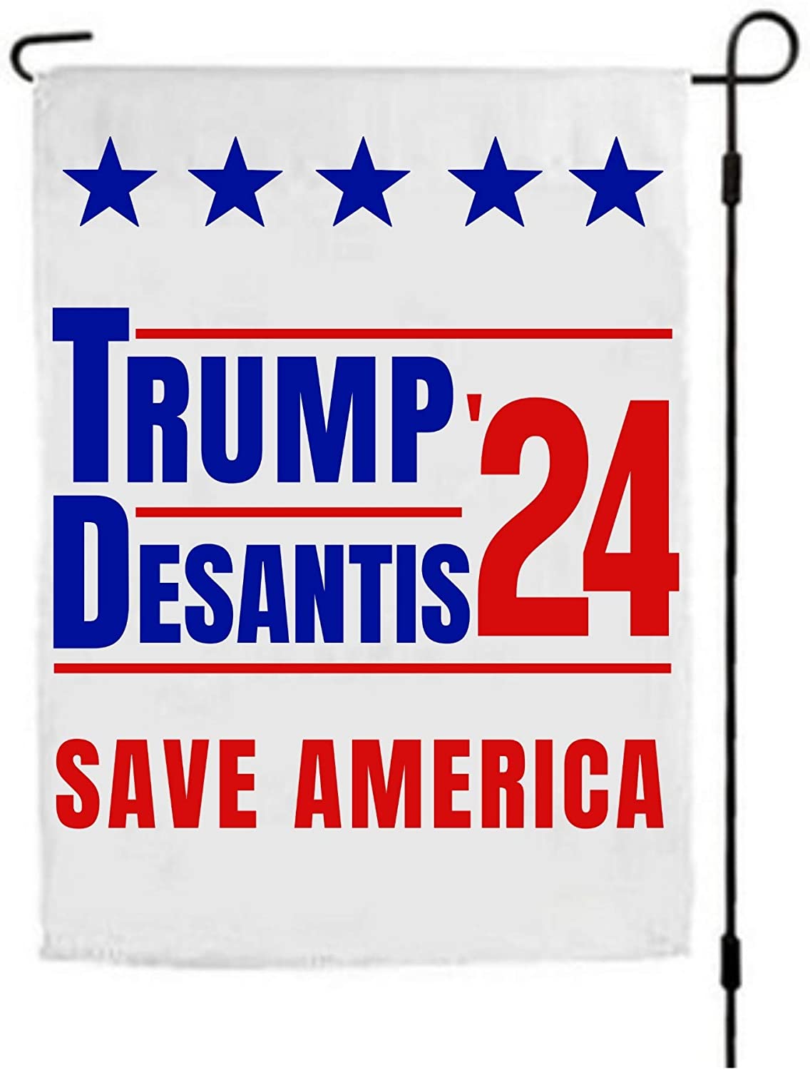 Trump and Desantis '24 Save America Garden Flag | 12"x18" Donald Trump Ron Desantis 2024 Yard Sign