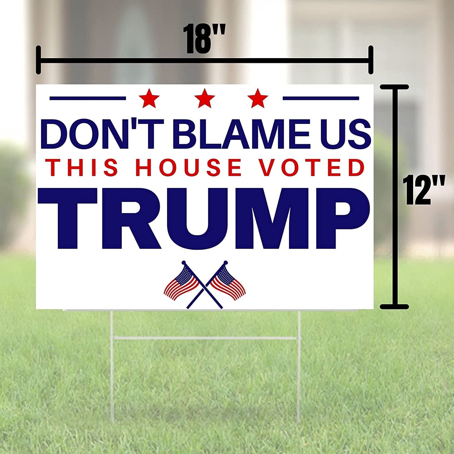 Don't Blame Us This House Voted Trump 18"x12" Double-Sided Yard Sign - 2 PIECES