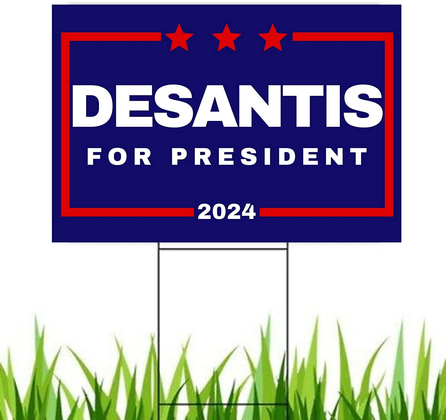 Desantis '24 Yard Sign | Ron Desantis for President 2024 Corrugated Lawn Sign with Metal Stake