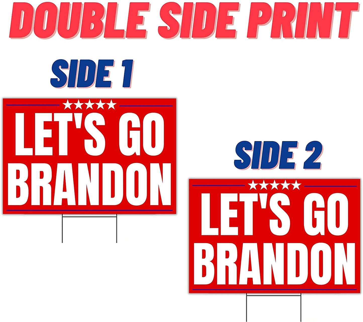 Let's Go Brandon 18"x12" Yard Sign - 2 Pieces
