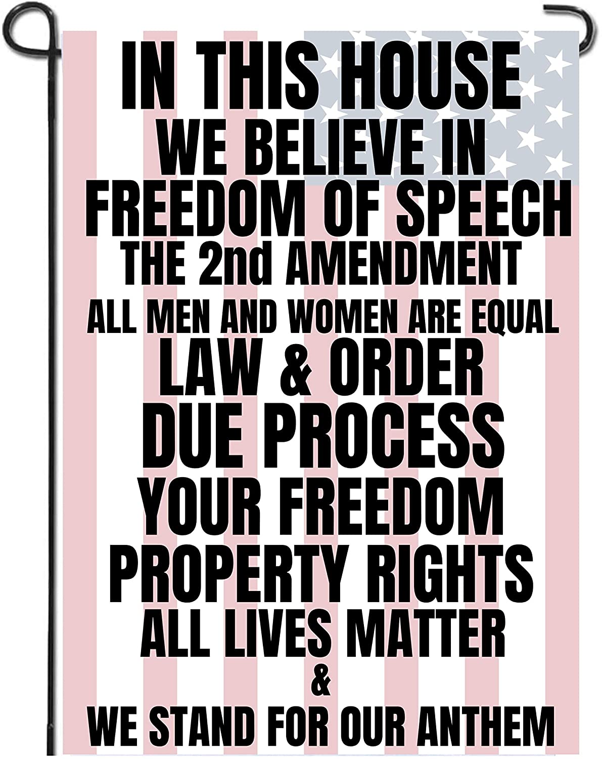 In this house we believe in the 2nd amendment Garden Flag, 12"X18" Conservative Patriotic Free Speech Yard Sign