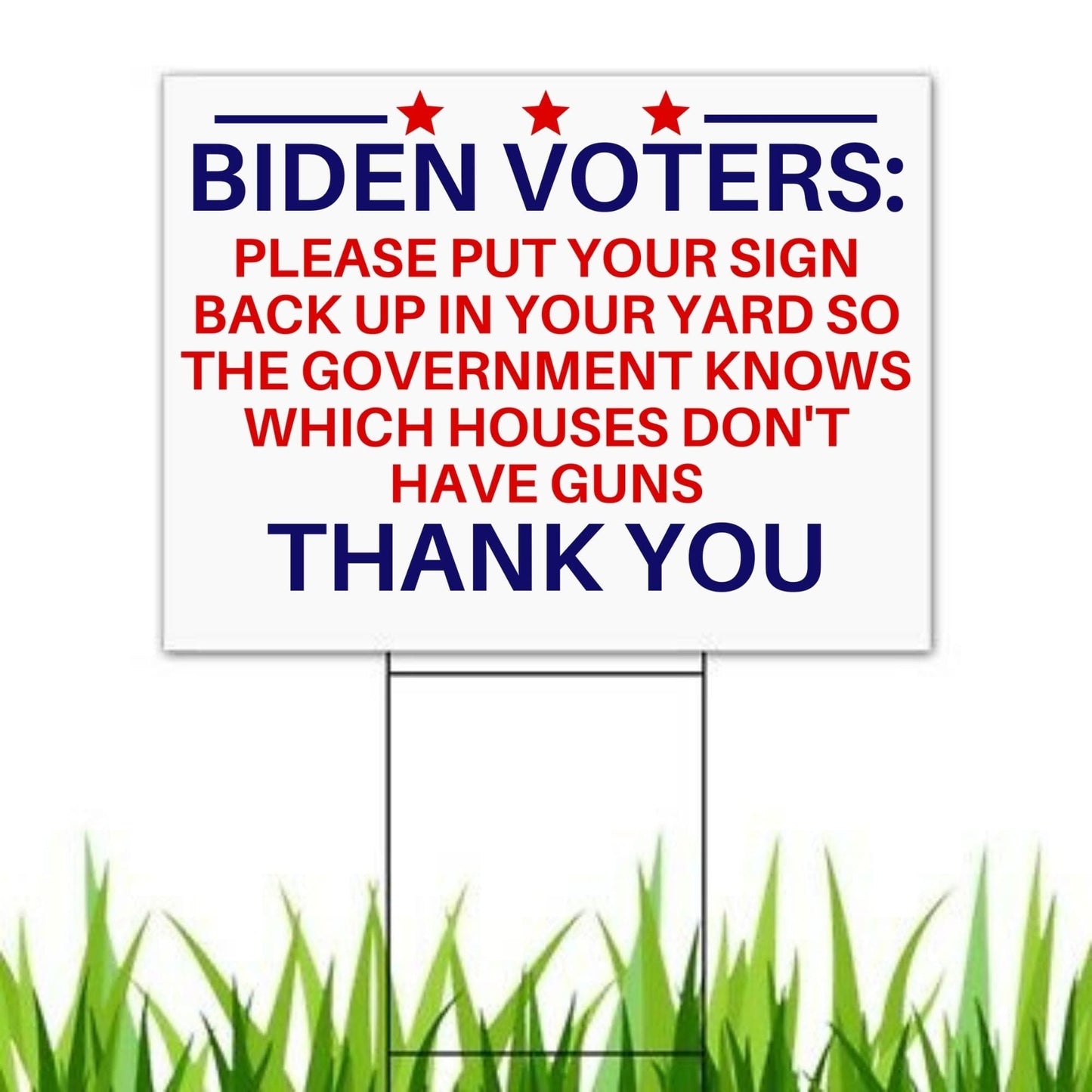 Anti Biden Pro 2nd Amendment 18"x12" Double-Sided Yard Sign - 2 PIECES