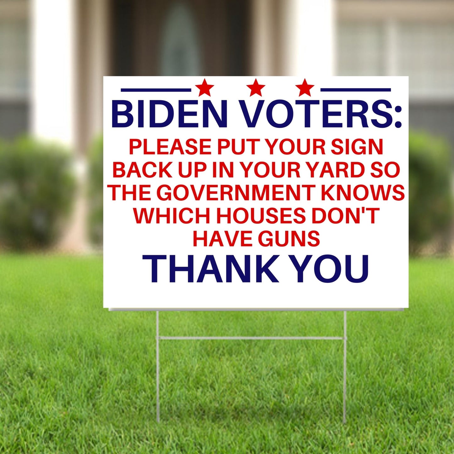 Anti Biden Pro 2nd Amendment 18"x12" Double-Sided Yard Sign