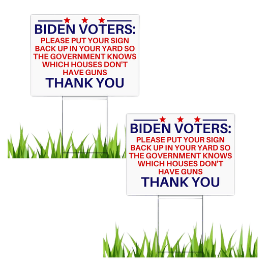 Anti Biden Pro 2nd Amendment 18"x12" Double-Sided Yard Sign - 2 PIECES