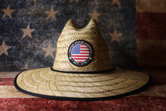 Patriotic USA 1776 Straw Sun Hat