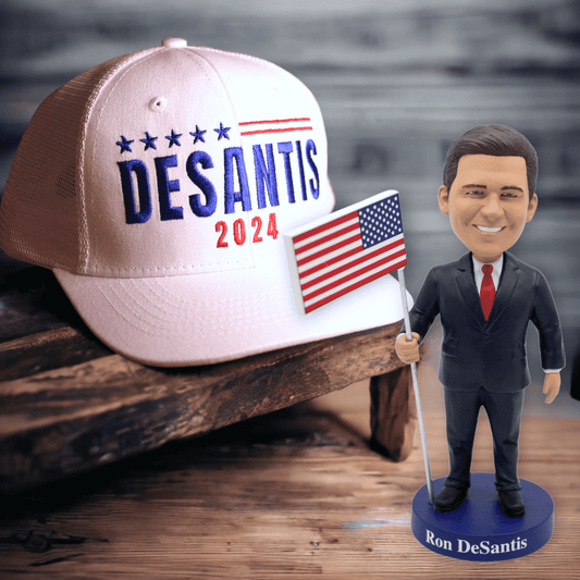 Ron Desantis Collectible Bobblehead and Desantis 2024 Hat Bundle