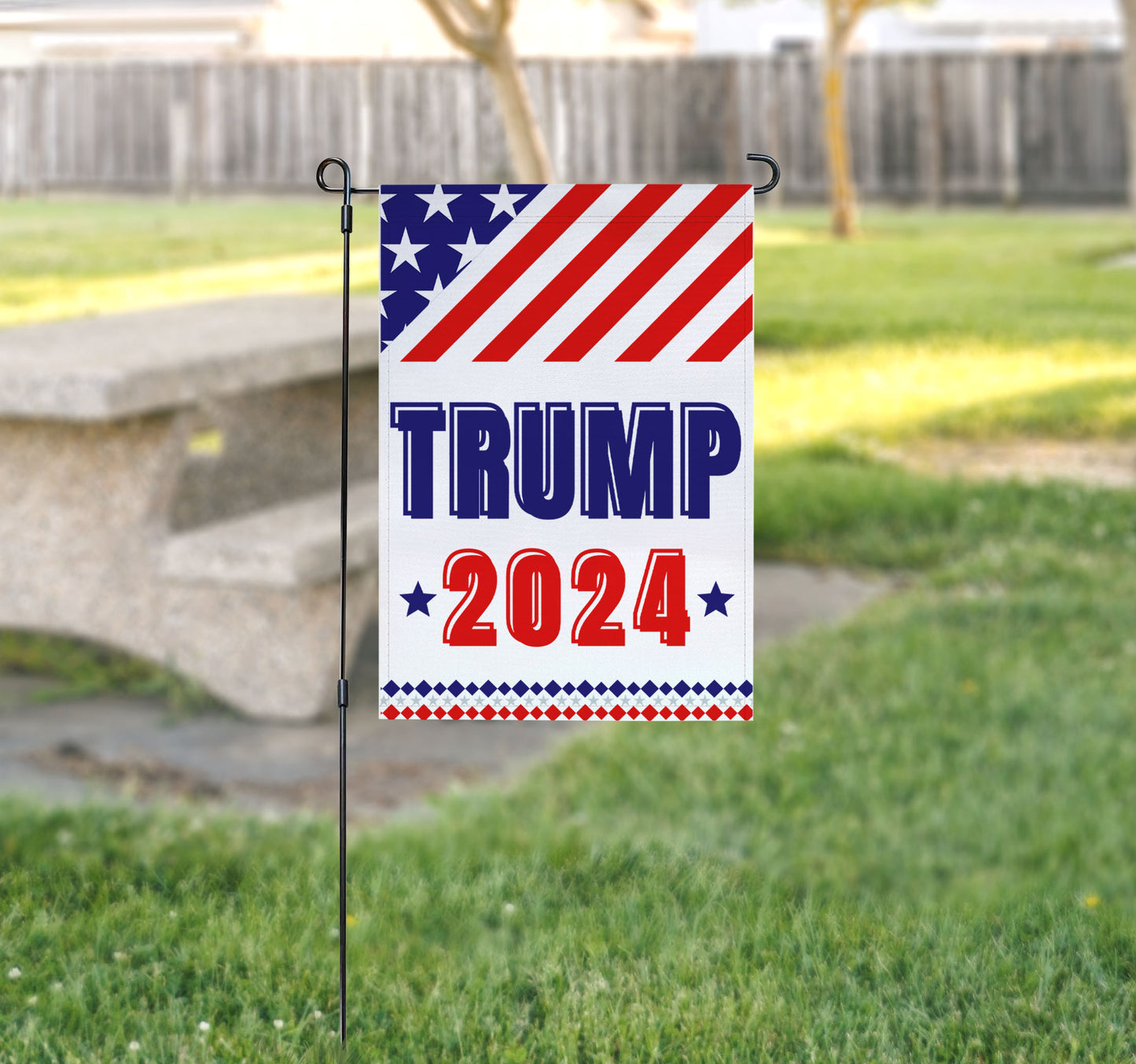 LiberTee Trump for President 2024 Outdoor Garden Flag | Trump 24 Save America 12x18 Flag Banner for Lawn or Garden | Patriotic Flag for MAGA Supporters