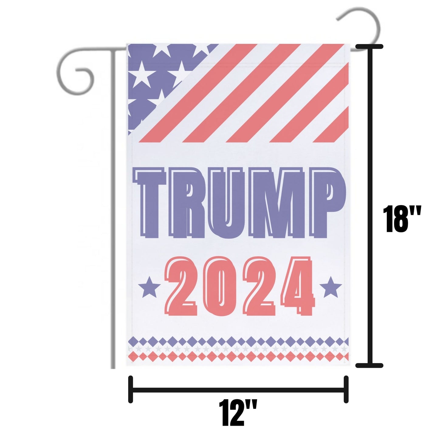 LiberTee Trump for President 2024 Outdoor Garden Flag | Trump 24 Save America 12x18 Flag Banner for Lawn or Garden | Patriotic Flag for MAGA Supporters