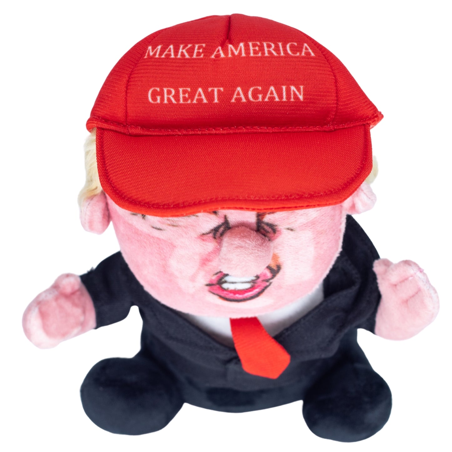 Donald Trump Talking Doll | Funny Trump Talking Figure Plush Toy with Make America Great Again Hat and 5 Quotes