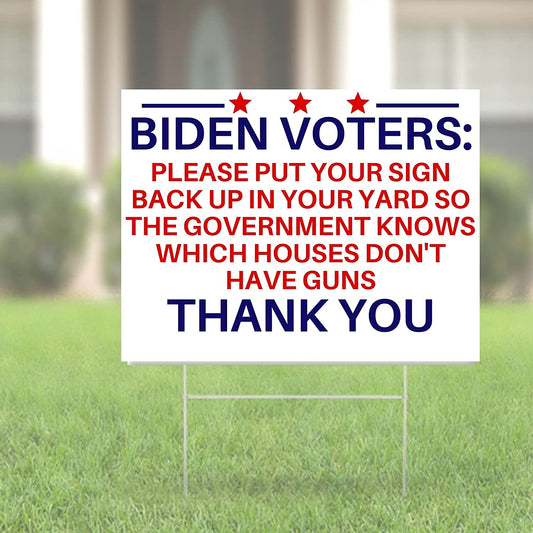 Anti Biden Pro 2nd Amendment 18"x12" Double-Sided Yard Sign