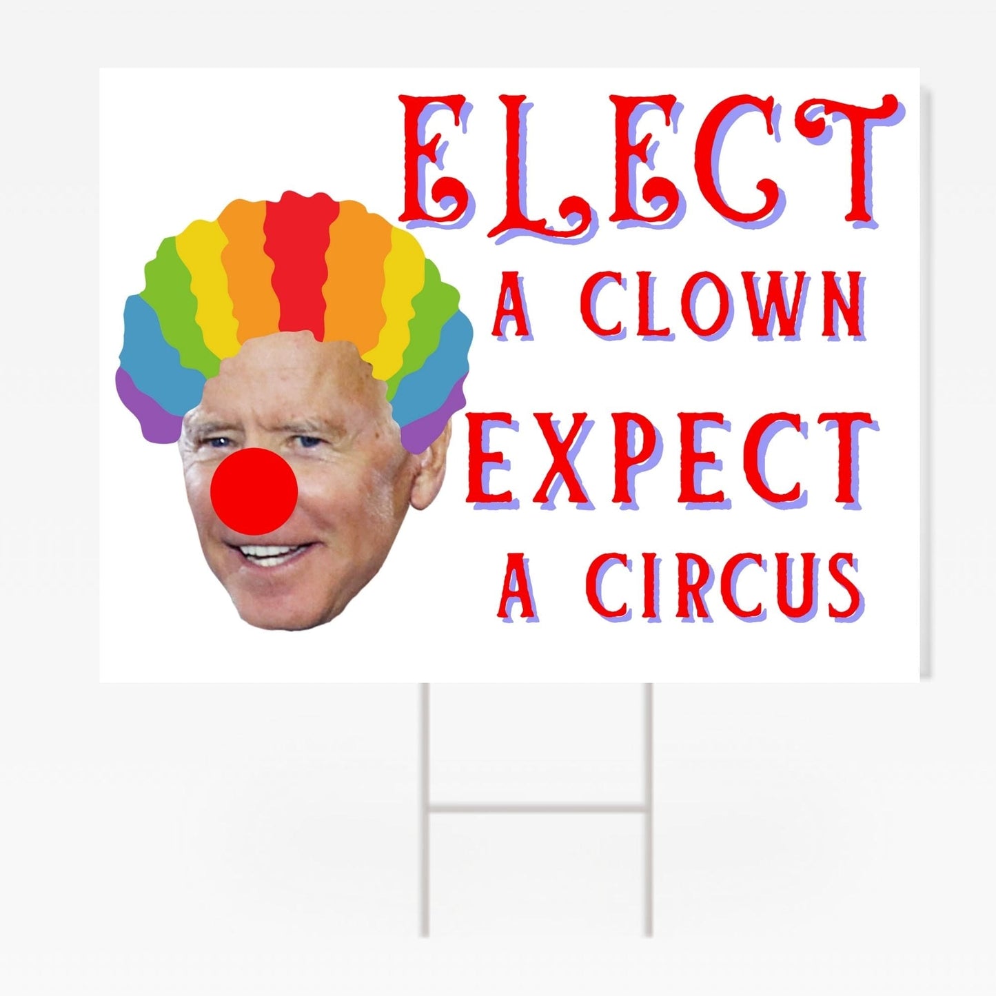 Biden is a Clown Yard Sign | Anti Joe Biden Lawn Decoration | Pro Trump 18"x12" Double-Sided Sign with Stake Made in USA - 2 Pieces