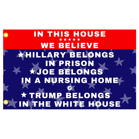 Hillary Prison - Biden Nursing Home - Pro Trump 3x5 ft Flag - 2 PIECES