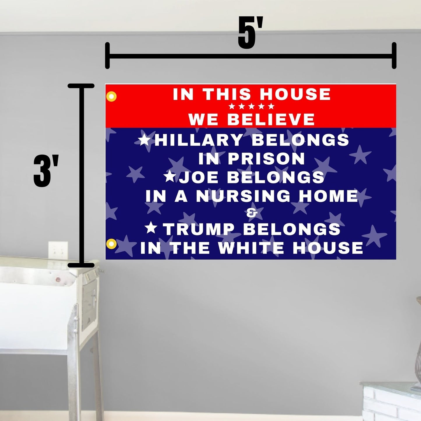 Hillary Prison - Biden Nursing Home - Pro Trump 3x5 ft Flag