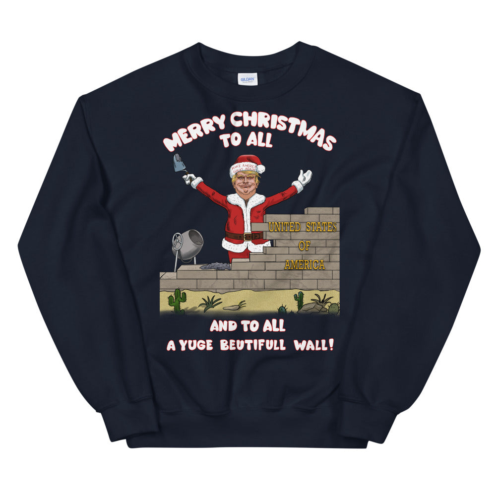 YUGE Wall Trump Christmas Sweater