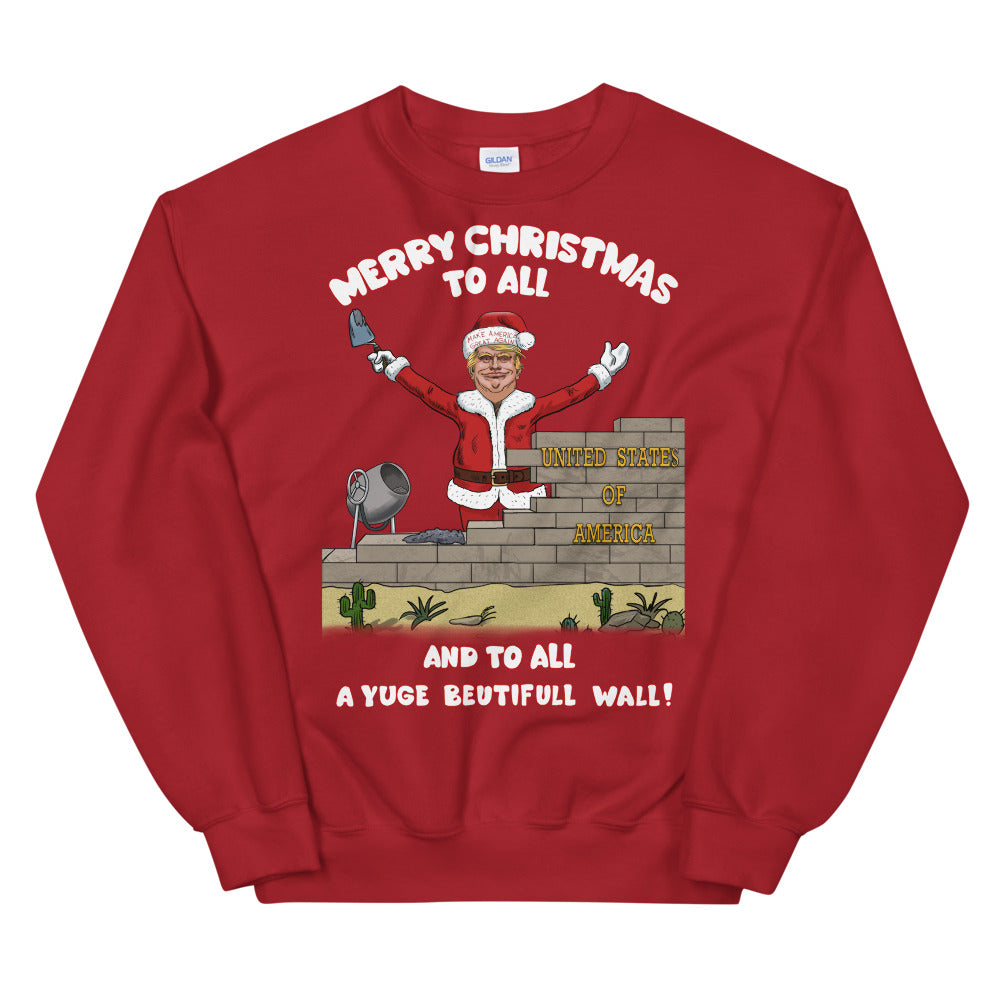 YUGE Wall Trump Christmas Sweater