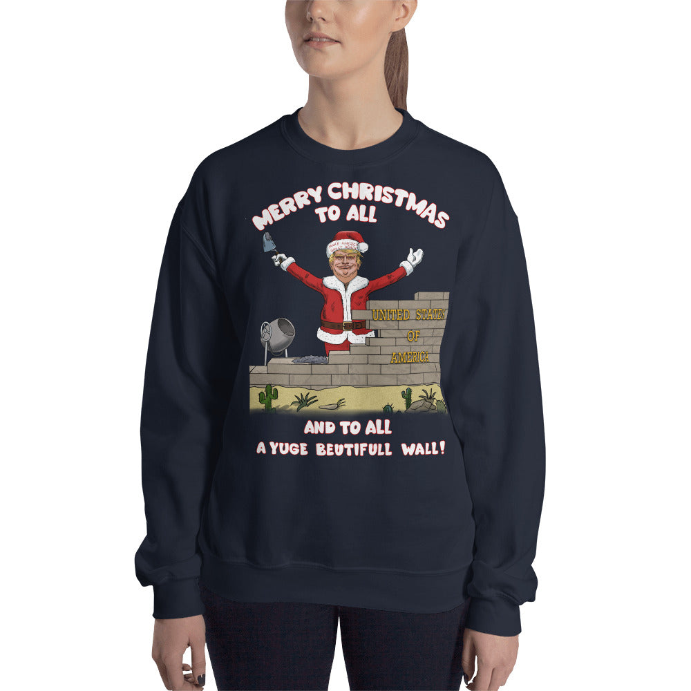 YUGE Wall Trump Christmas Sweater