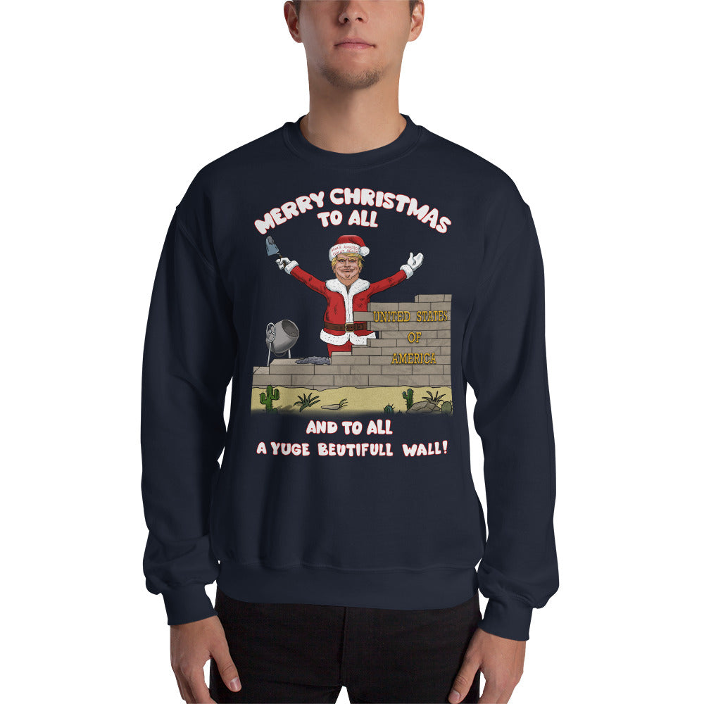 YUGE Wall Trump Christmas Sweater