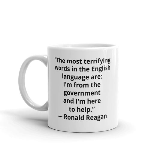 Reagan terrifying words mug