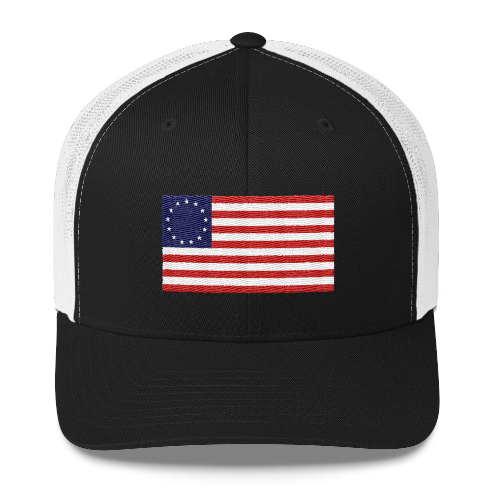 Betsy Ross Flag Trucker Cap 4th of July Hat