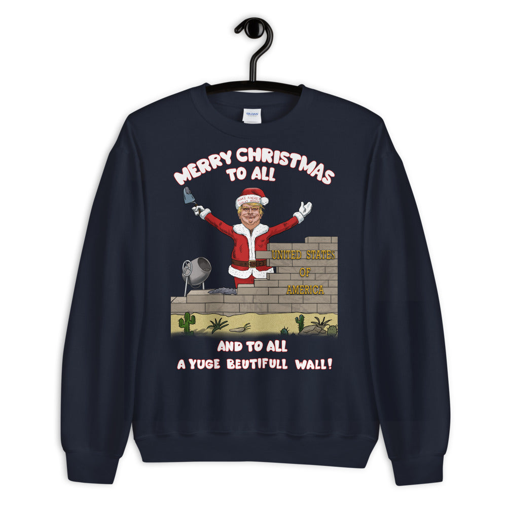 YUGE Wall Trump Christmas Sweater