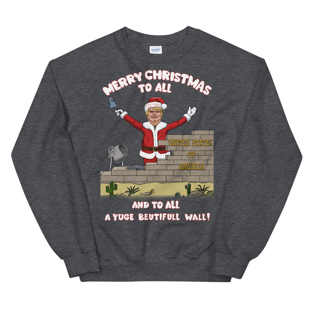 YUGE Wall Trump Christmas Sweater