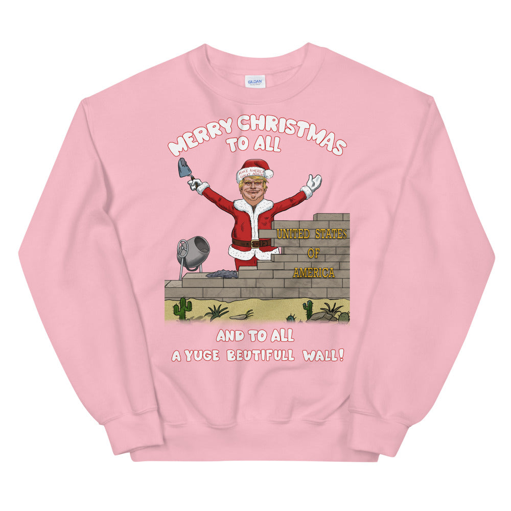 YUGE Wall Trump Christmas Sweater