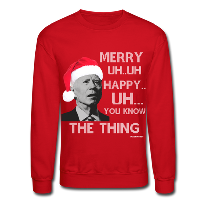 MERRY Uh Uh Ugly Xmas Crewneck Sweatshirt Red SPOD - red