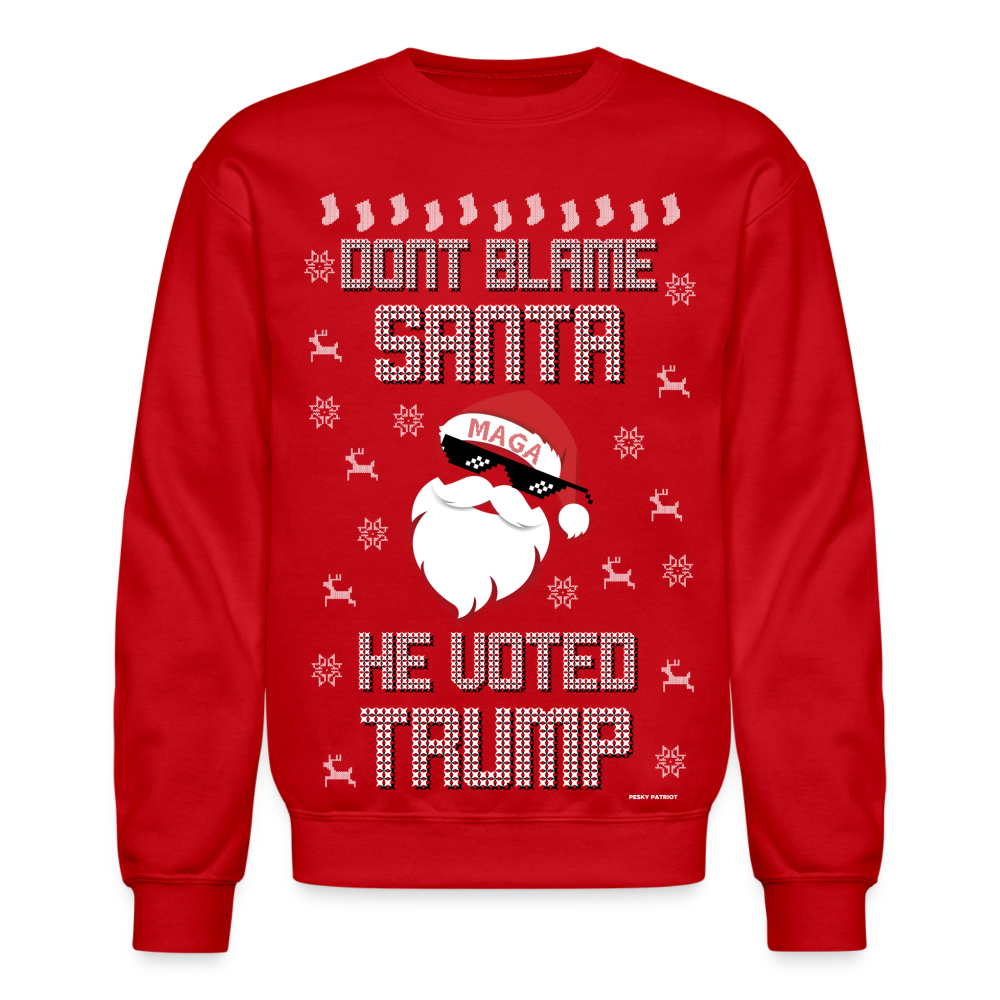 Dont Blame Santa Trump Ugly Sweater SPOD - red