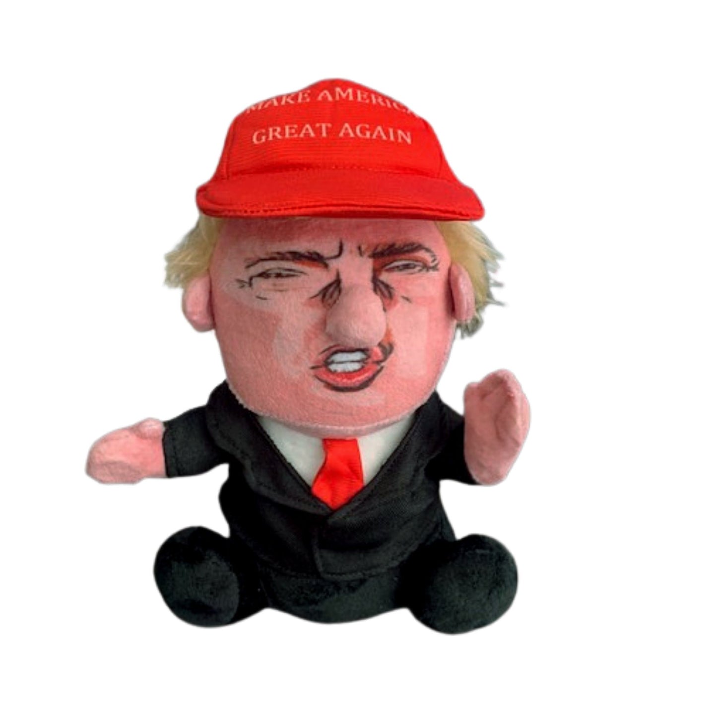 Donald Trump Talking Doll | Funny Trump Talking Figure Plush Toy with Make America Great Again Hat and 5 Quotes